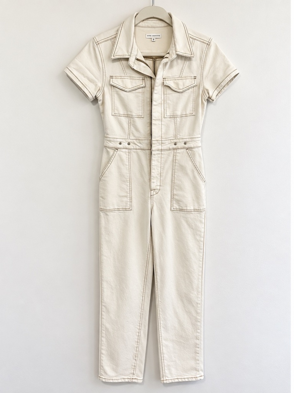 Good American Fit For Success Ecru Utility Jumpsuit Size 3 - Picture 2 of 3